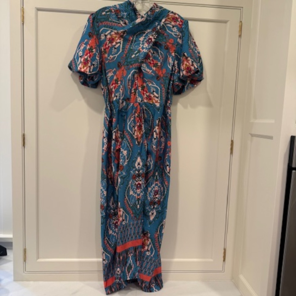 Entro Fall Midi Dress with Tie Back